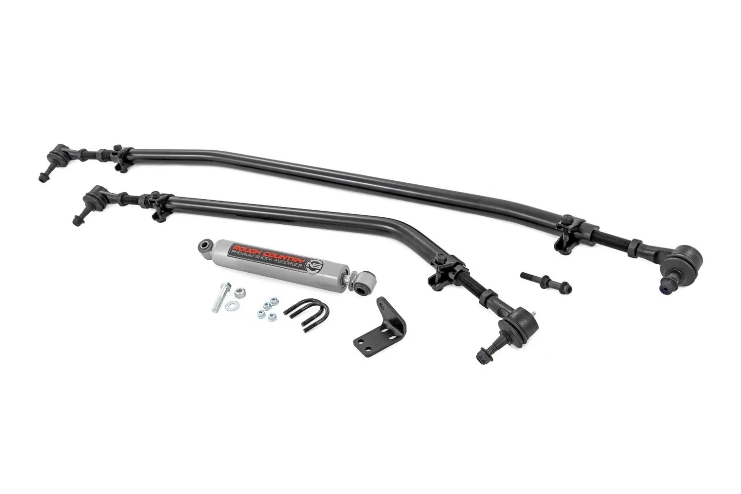 Rough Country High Steer Kit - w_ N3 Steering Stabilizer - Jeep Gladiator JT_Wrangler JL 4WD (2018-2024) - 10663